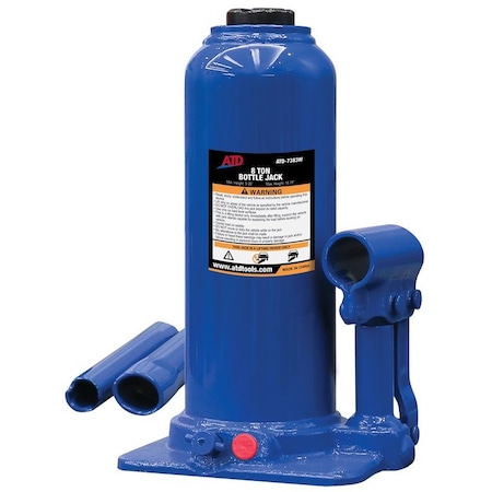 Atd Tools ATD 8-Ton Heavy-Duty Hydraulic Side Pump Bottle Jack 7383W